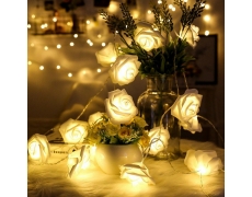 Bộ đèn led 12-20 bông hoa hồng kết thành dây dài 3m tuyệt đẹp trang trí nhà cửa, tiệc cưới, giáng si
