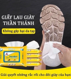 HỘP KHĂN GIẤY ƯỚT LAU GIÀY DÉP, TÚI XÁCH SIÊU SẠCH SIÊU NHANH (1Hộp 30 tờ)