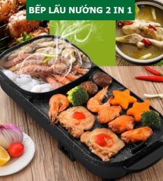 Bếp Lẩu Nướng Điện hình tròn Đa Năng Cao Cấp 2 IN 1 mã 608 (T8) (Cái)