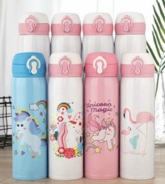 BÌNH GIỮ NHIỆT UNICORN HOAT HÌNH CHO BÉ 500ML CÓ VÒI VÀ NẮP BẬT (T50) (CÁI)