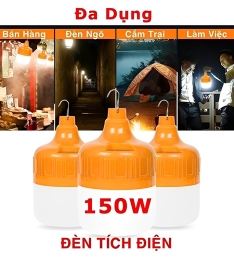 Bóng đèn Led tích điện siêu sáng 150W có móc treo tiện lợi (T100) (Cái)