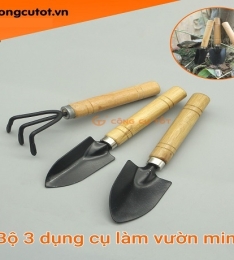 BỘ 3 DỤNG CỤ LÀM VƯỜN CÁN GỖ LOẠI LỚN