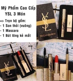 SÉT MỸ PHẨM YSL 3 MÓN MASCARA, SON VÀ KẺ MẮT