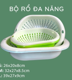 RỔ NHỰA 3in1 -Rổ thông minh rửa rau hoa quả tiện ích cho mọi gia đình (T20) (Sét)