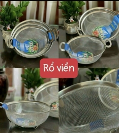 Rổ Viền Lưới có tai Inox 25cm Đa Năng TALLER BRIM BASKET Chất Liệu Siêu Bền Có Hai Quai (T100) (Cái)