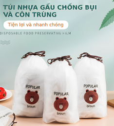 Màng gấu : màng bọc thực phẩm túi gấu có chun bọc co giãn (B200) (Túi)