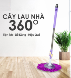 MÂM INOX: CÂY LAU NHÀ RỜI MÀU TÍM MÂM INOX XOAY 360 CỰC TIỆN LỢI (T80) (Cái)