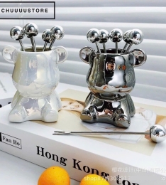 SÉT 6 CÁI NĨA GẤU BEARBRICK SIÊU XINH TIỆN LỢI GỐM SỨ (T150)- Mới (Sét)