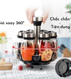 Malicook sét 6: Set 6 lọ đựng gia vị xoay 360 độ tiện lợi (T12) (Sét)