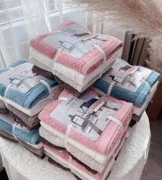 Sét 4 khăn tắm cotton xuất Hàn Premium Hotel Towel (T100) (Sét)