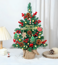 Cây Thông Noel Mini 60cm Để Bàn Trang Trí Giáng Sinh Xanh- Trắng (T27)- Mã mới (Cây)