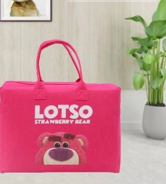 Túi xách gấu Lotso vải dệt màu hồng màu đỏ (Cái)