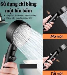 Vòi Hoa Sen Vòi Sen Tăng Áp Cao Cấp Không Gỉ 5 Chế Độ Nước (T100) - (Cái)