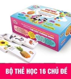 Bộ thẻ học song ngữ gồm 16 chủ đề 416 thẻ thông minh Flashcard cho bé (T40)