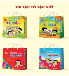 1 TÚI 8 CUỐN: BỘ SÁCH TÔ MÀU 4-5 TUỔI SONG NGỮ ANH-VIỆT (T50)