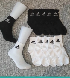 Combo 5 đôi Tất vớ dệt kim thể thao nam nữ cổ cao lửng lỡ unisex hiệu Adidas (T100) (Sét)