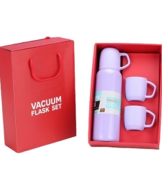 Vacuum Flash: Sét Bình Giữ Nhiệt Kèm 2 Cốc Nhựa nắp nhựa(T24) (Hộp)